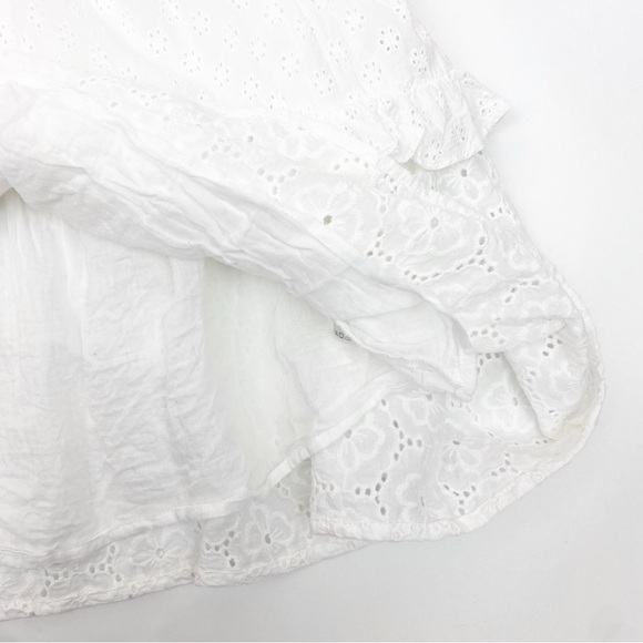 Roller Rabbit Janae Tiered Eyelet Lace Ruffle Tassel Dress Boho Beach White - Picture 12 of 14